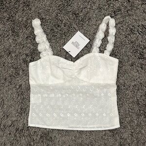 NWT Princess Polly Franca White Top